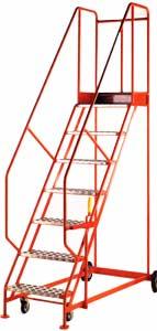 Handlock Mobile Safety Steps with 9 x 560mm W Rubber Treads Mobile Warehouse Safety Steps | Working Height 3m - 4m. S134 