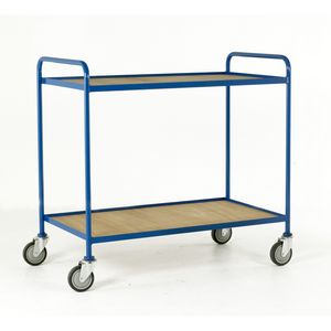 2 tier fixed ply shelves tray trolley 1065 x 610 Multi-tiered trolleys | 2 tier trolley units | 3 tier trucks with shelves trays or baskets | tea trolleys | shelf trolley on wheels | shelf trolley 11/TT64.jpg