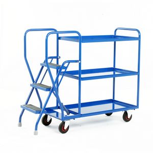 3 Tier Picking Trolley - Steel Shelves & 3 tread steps 175Kg Picking Trolleys | Trolley Order Picking | Warehouse Picking Trolley | Fulfillment Trolley | Trollies with Steps | Order Picking Trolleys | 12/S189.jpg