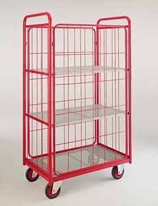 Narrow Aisle Truck with 1 Deck, 2 Ends, 2 Shelves & 2 Sides Shelf Trolleys with plywood Shelves Shelf Trolleys | Shelf Trolley with Plywood Shelves | Multi Level Trolleys 12/ts64.jpg