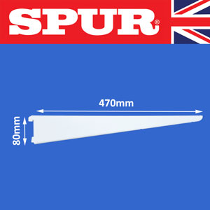 Genuine Spur Steel-Lok Extra Heavy Duty Bracket 470mm Spur Shelving Premium Grade Wall Mounted Steel-Lok Shelving for home or office 13/470mmBracketWhite.jpg