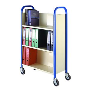 3 tier Book trolley (single sided) Multi-tiered trolleys | 2 tier trolley units | 3 tier trucks with shelves trays or baskets | tea trolleys | shelf trolley on wheels | shelf trolley 15/TT25.jpg