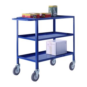 3 tier low cost tray trolley Multi-tiered trolleys | 2 tier trolley units | 3 tier trucks with shelves trays or baskets | tea trolleys | shelf trolley on wheels | shelf trolley 16/TT71.jpg