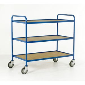 3 tier fixed ply shelves tray trolley 1065 x 610 Multi-tiered trolleys | 2 tier trolley units | 3 tier trucks with shelves trays or baskets | tea trolleys | shelf trolley on wheels | shelf trolley 23/TT65.jpg