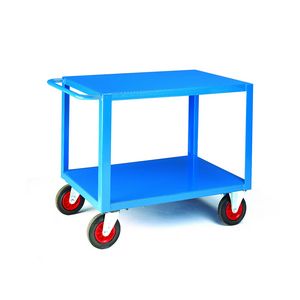Heavy duty 2 steel deck table truck 1000x700 Multi-tiered trolleys | 2 tier trolley units | 3 tier trucks with shelves trays or baskets | tea trolleys | shelf trolley on wheels | shelf trolley 25/tt210s.jpg