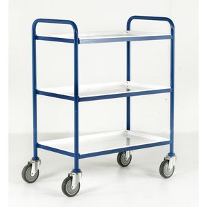 3 Tray Trolley with removeable steel trays 1065mmH 760x457 Multi-tiered trolleys | 2 tier trolley units | 3 tier trucks with shelves trays or baskets | tea trolleys | shelf trolley on wheels | shelf trolley 29/TT63.jpg