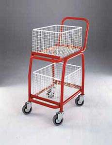 Mail Trolley with 2 baskets 700x435x920 Post trolley mailroom trucks benches and sorting frames 32/bt107.jpg