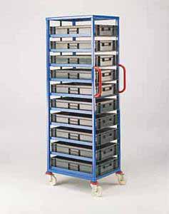 10 euro containers Mobile tray rack 1710mm High Euro Container Trolley | Production Trolley | Production Line Feed | Kitting Trolley | BOM Bill of Materials Kitting | Eurocontainer Component Trolley 32/ct210.jpg