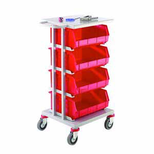 StoreTrolley With Steel Top & 4 Bins - 1010Hx510Wx590mmL Euro Container Trolley | Production Trolley | Production Line Feed | Kitting Trolley | BOM Bill of Materials Kitting | Eurocontainer Component Trolley 46/CT20.jpg