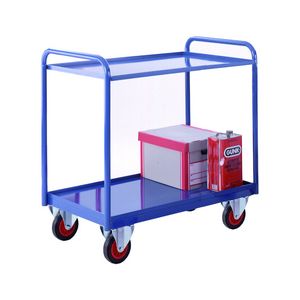 2 tier steel tray trolley 1045mmH 1000x600 Multi-tiered trolleys | 2 tier trolley units | 3 tier trucks with shelves trays or baskets | tea trolleys | shelf trolley on wheels | shelf trolley 49/TT38.jpg