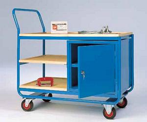 Workshop trolley with cupboard, 3 plywood shelves Workshop Trolleys | Trolley Maintenance Workshops | Tool Storage Trolleys 49/tt162.jpg