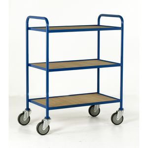 3 tier fixed ply shelves tray trolley 760 x 457 Multi-tiered trolleys | 2 tier trolley units | 3 tier trucks with shelves trays or baskets | tea trolleys | shelf trolley on wheels | shelf trolley 50/TT61.jpg