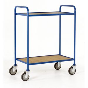 2 tray fixed ply shelves tray trolley 760 x 457 Multi-tiered trolleys | 2 tier trolley units | 3 tier trucks with shelves trays or baskets | tea trolleys | shelf trolley on wheels | shelf trolley 54/TT60.jpg