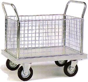 1000mmL x 600mmD 4 Mesh Sided PlatformTruck With Zinc Deck Galvanised and zinc plated sack trucks and trolleys - Tel: 01367 711 800 58/zp604m.jpg