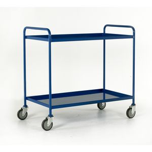 2 tier steel tray trolley 1065x1065x610 Multi-tiered trolleys | 2 tier trolley units | 3 tier trucks with shelves trays or baskets | tea trolleys | shelf trolley on wheels | shelf trolley 59/TT76.jpg